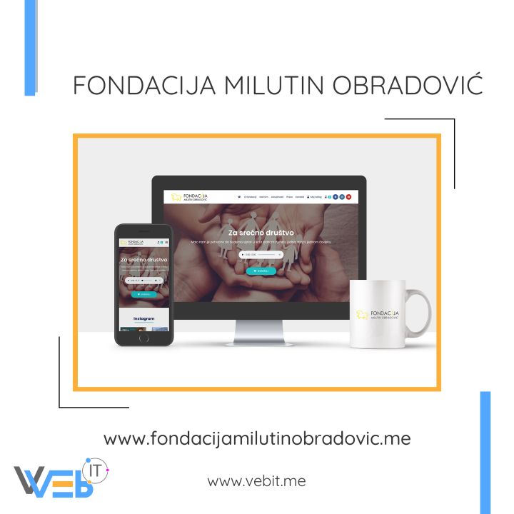 Izrada web sajtova Crna Gora, Web sajt, Fondacija Milutin Obradović, vebIT.me