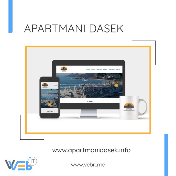 Web sajt, Apartmani Dasek Dobra Voda, vebIT.me